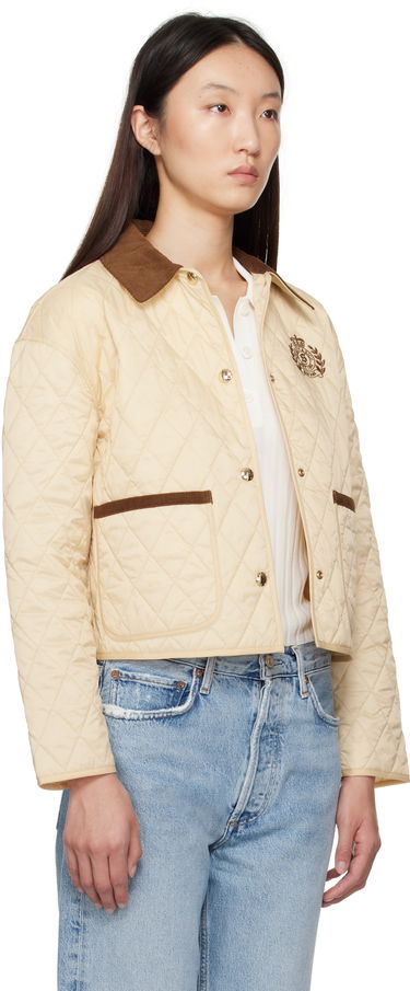 Bunda Sporty & Rich Sporty & Rich H&W Crest Cropped Quilted Jacket Béžová | OW027620241CR01, 1