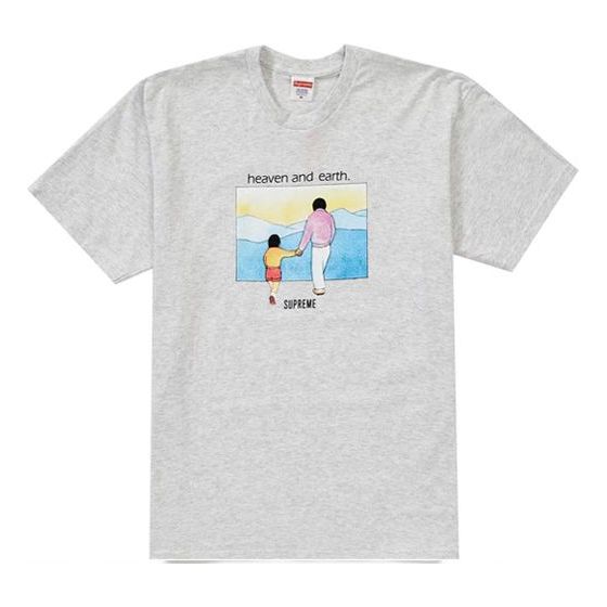 Tričko Supreme Heaven and Earth Graphic Print Short Sleeve T-Shirt Šedá | SUP-FW19-194