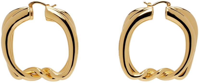 Náušnice Jacquemus Gold 'Les Petites Creoles Nodi' Earrings Metalická | 24E241JW654-5845