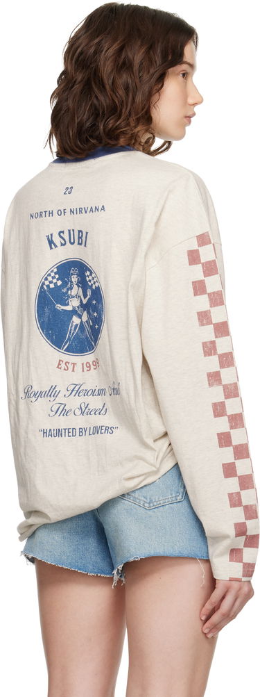 Tričko Ksubi Ksubi Pitt Lane Boyfriend Long Sleeve T-Shirt Béžová | WPF25TE006, 2