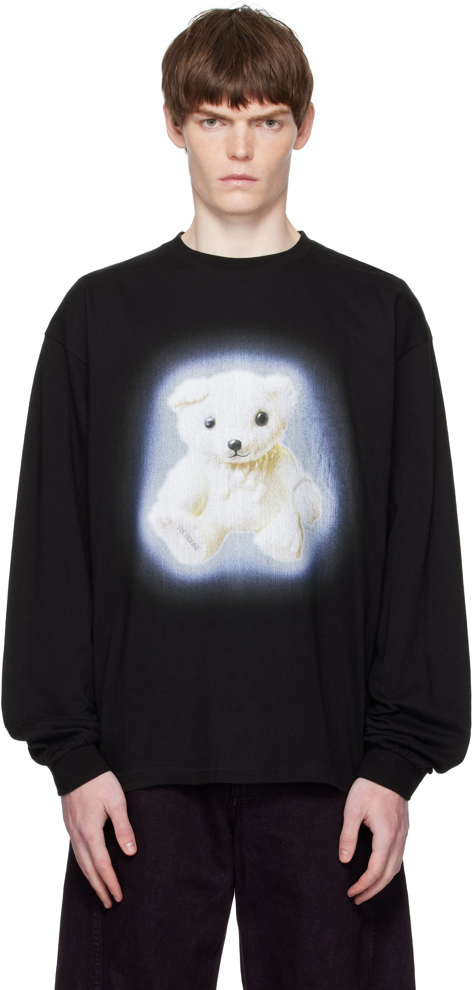 Tričko We11done We11done Glow Teddy Long Sleeve T-Shirt Čierna | WD-TT2-25-775-U-BK, 0
