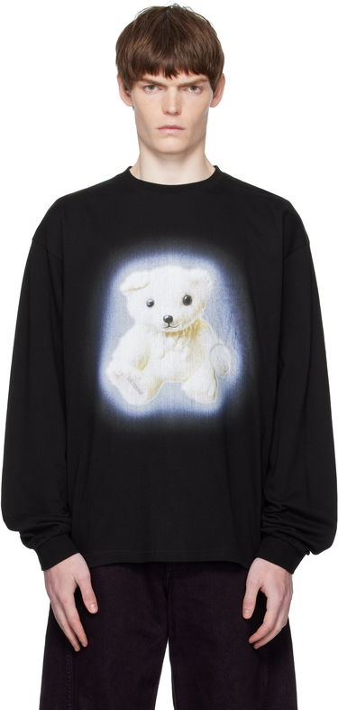 Tričko We11done We11done Glow Teddy Long Sleeve T-Shirt Čierna | WD-TT2-25-775-U-BK, 0