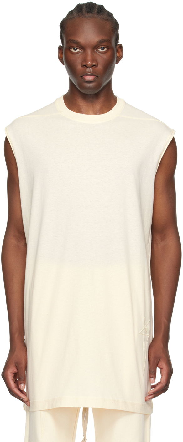Tielko Rick Owens Tarp Longline T-Shirt Béžová | CM01D9231 CHJER, 0