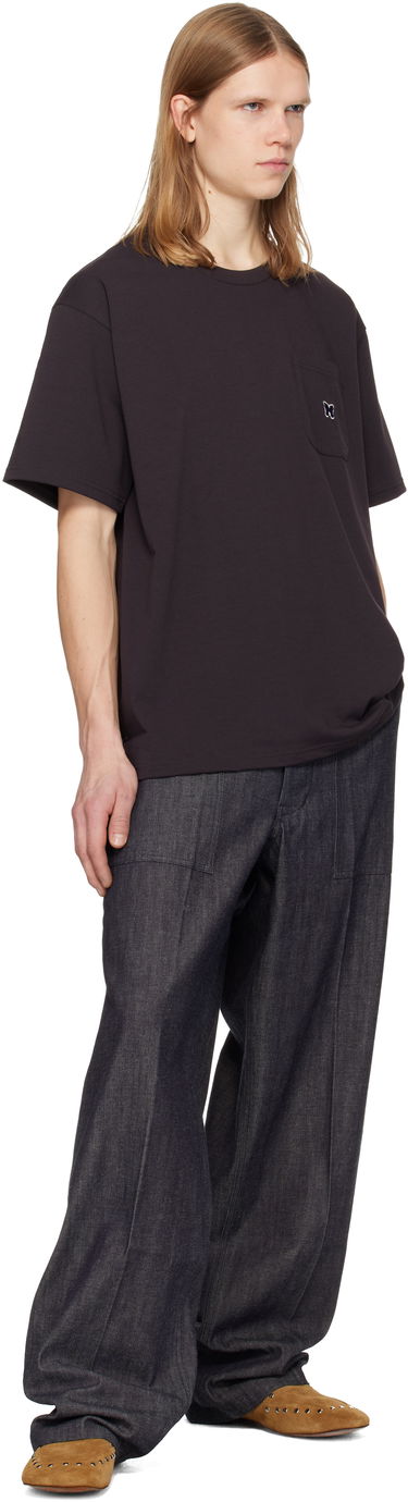 Tričko Needles Short Sleeve Crew Neck Pocket T-shirt with Embroidered Butterfly Čierna | QV362, 3