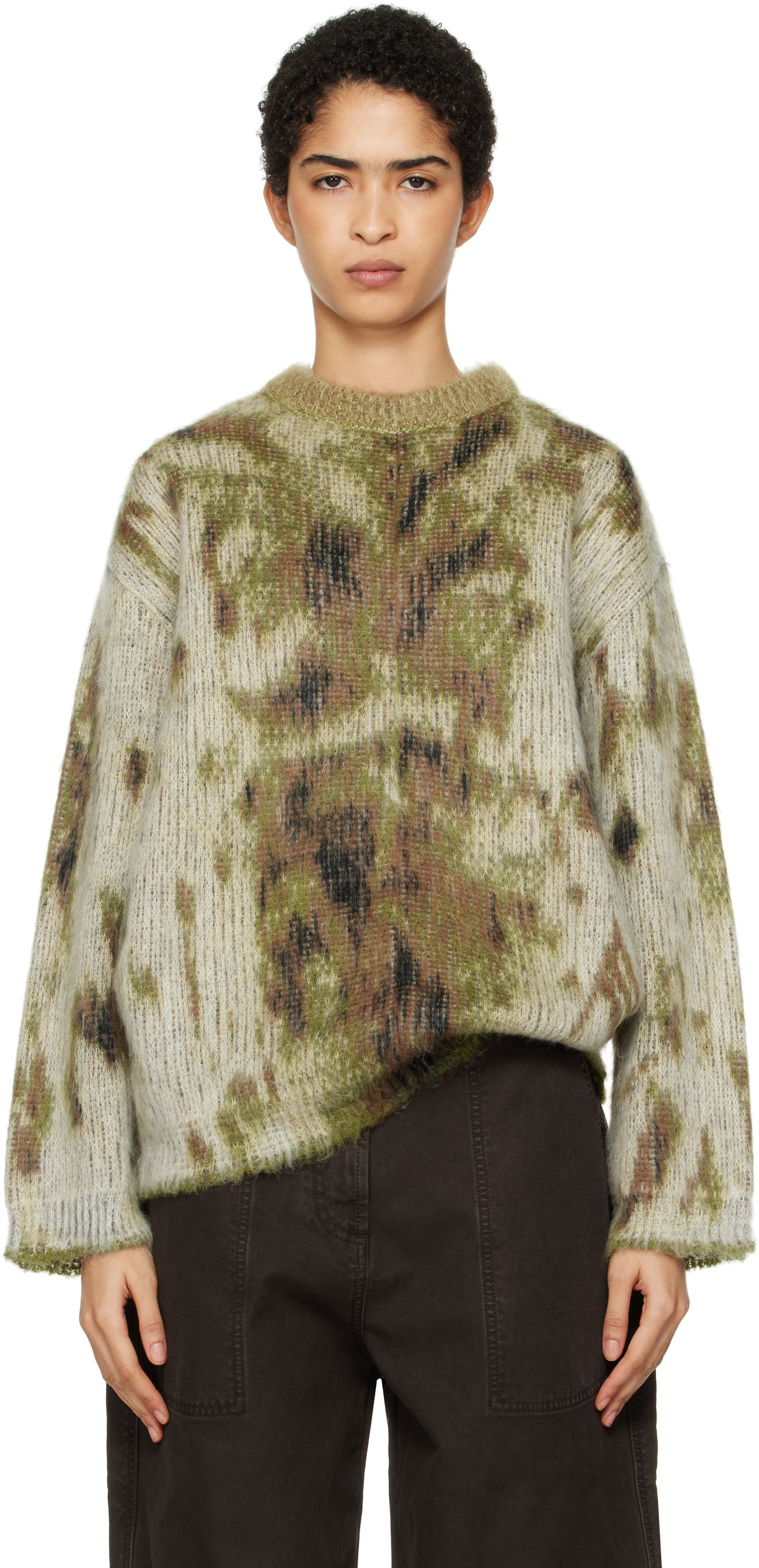 Sveter The Attico Attico Abstract Knit Sweater Zelené | 250WCK00115 KAC001AA, 0