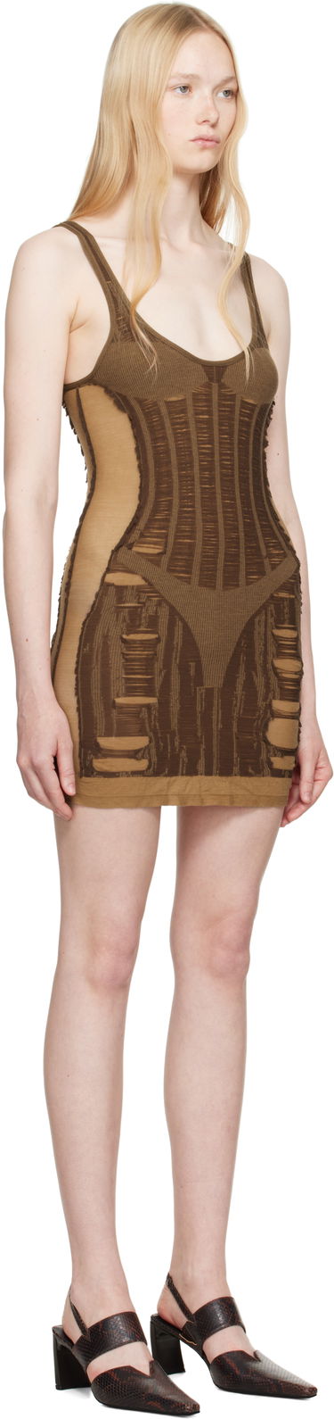 Šaty Diesel Diesel M-Calimera Distressed Mini Dress Hnedá | A19215 0BJBI, 1