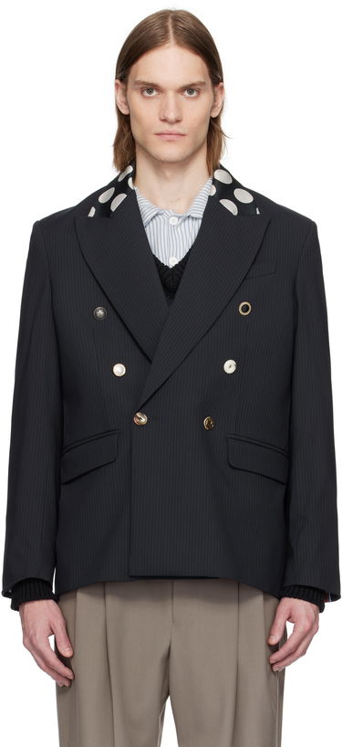 Bunda Charles Jeffrey Loverboy Charles Jeffrey LOVERBOY Edinburgh Pinstripe Double-Breasted Blazer Čierna | 54020101, 0