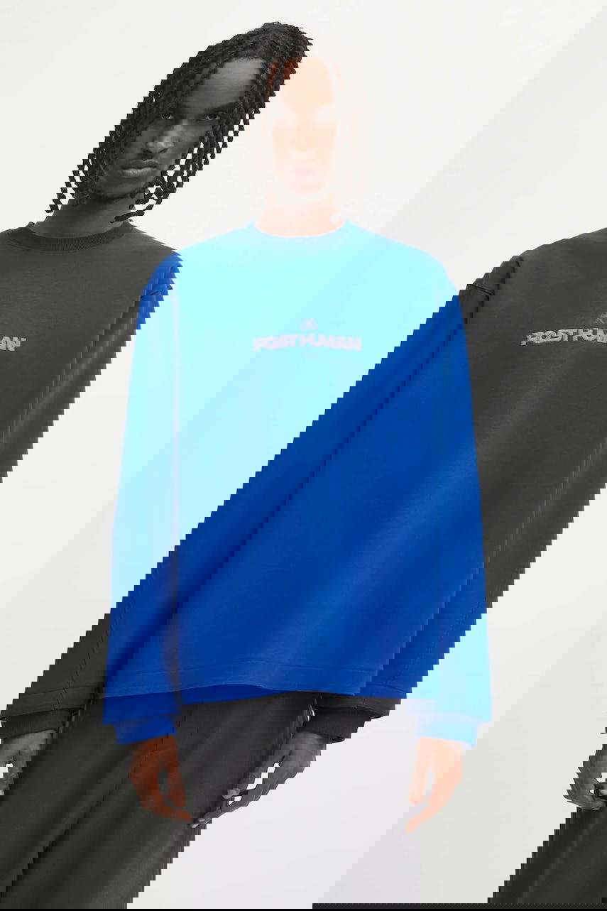 Mikina ADER ERROR Oversized POST-HUMAN Graphic Sweatshirt Modrá | BO01FWSW0107BL, 0