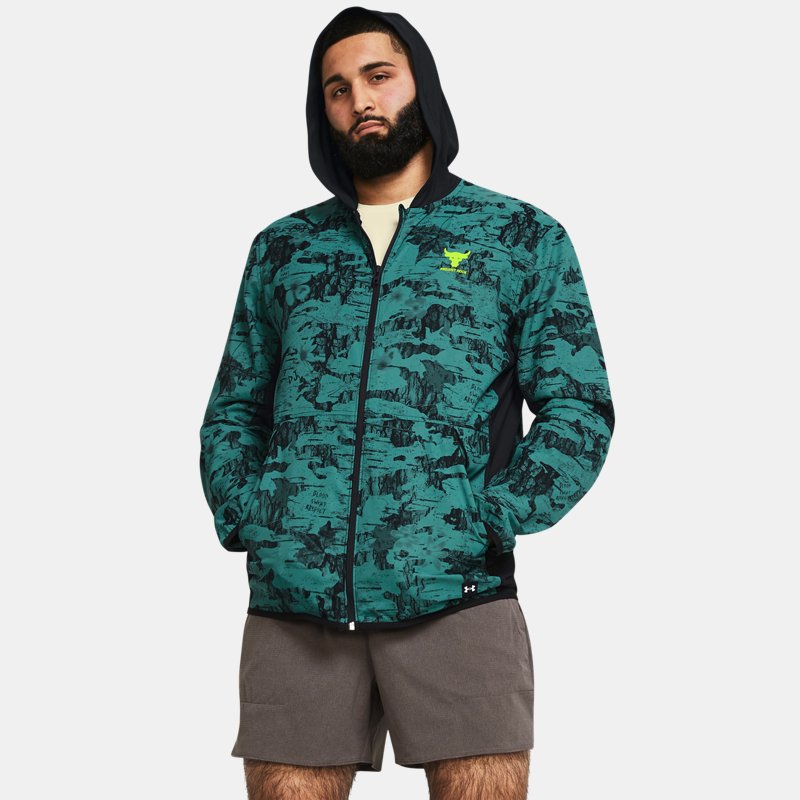 Tričko Under Armour Project Rock Iso Tide Hybridjacke für Herren Hydro Teal Zelené | 1383215-449