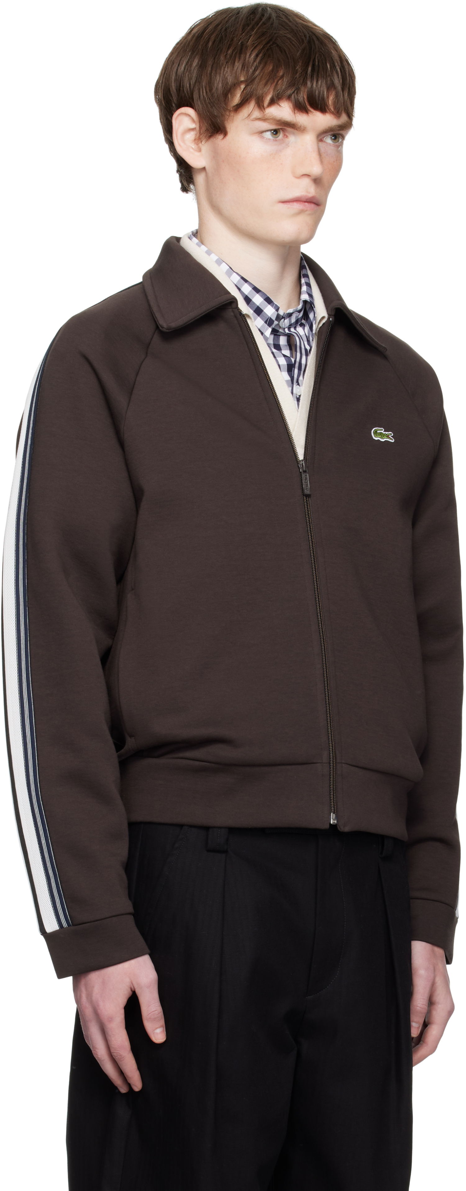 Mikina Lacoste Zip-Up Sweatshirt Hnedá | SH5927_SKB, 1
