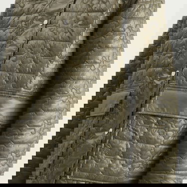 Bunda GANNI Shiny Quilted Jacket with Corduroy Collar and Front Pockets Zelené | A1010078-861, 5