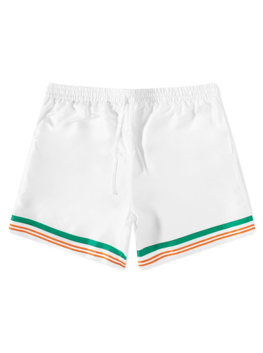 Šortky Casablanca Tennis Club Icon Silk Shorts Biela | MS23-TR-012-02