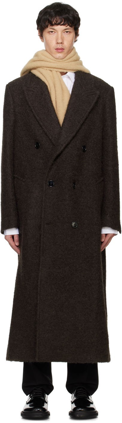 Paris Brown Double-Breasted Coat