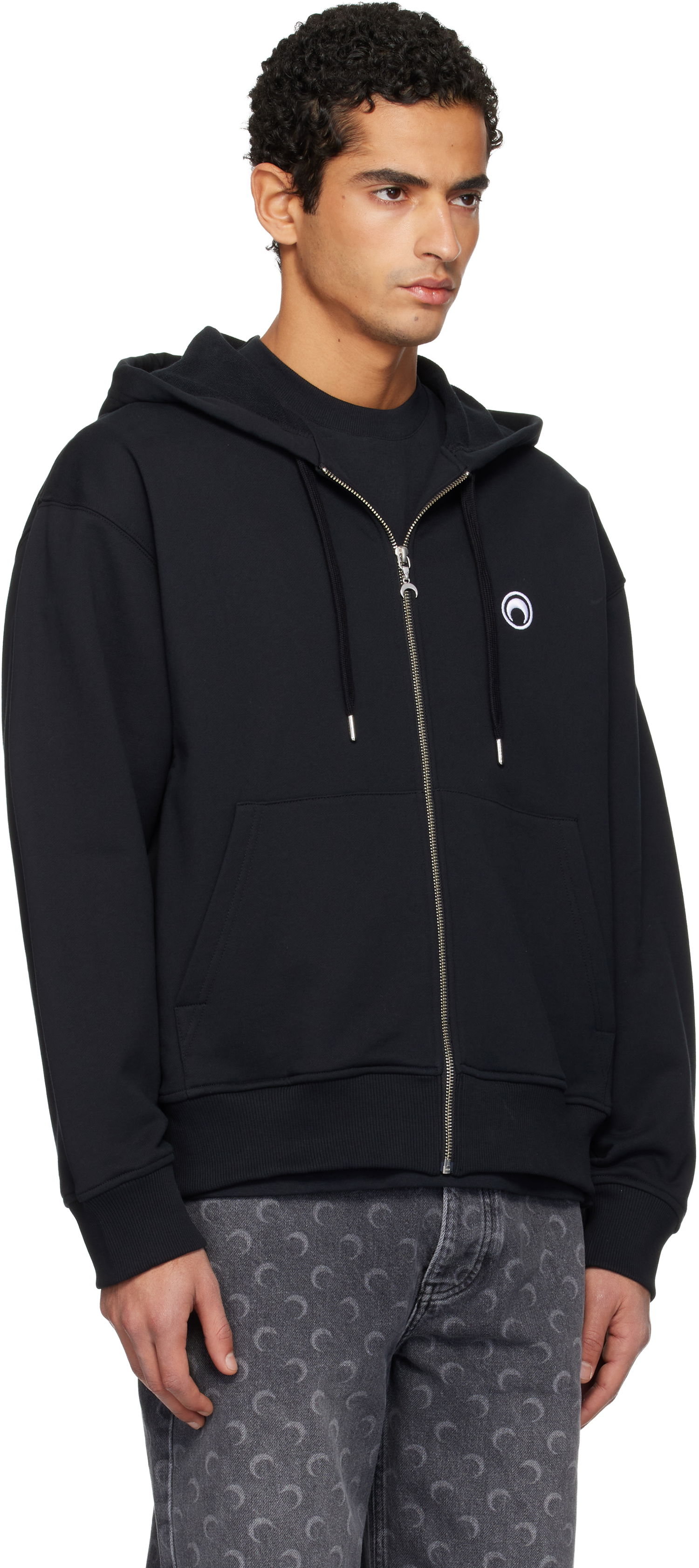Mikina Marine Serre Moon Logo Zipped Hoodie Čierna | UST017BCJER0013, 1