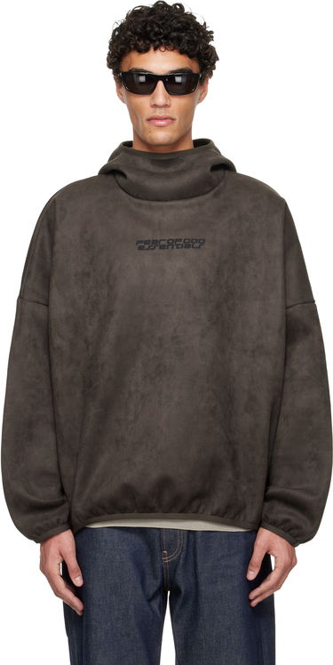Mikina Fear of God Fear of God ESSENTIALS Holiday Faux-Suede Fleece Modern Hoodie Hnedá | 192HO256943F, 0