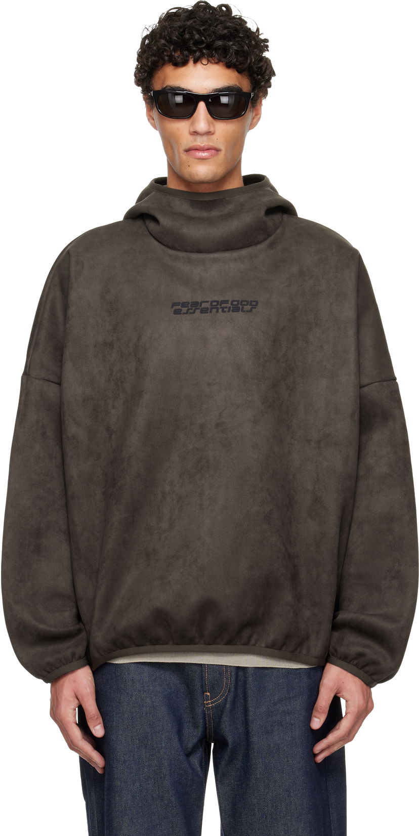 Mikina Fear of God Fear of God ESSENTIALS Holiday Faux-Suede Fleece Modern Hoodie Hnedá | 192HO256943F