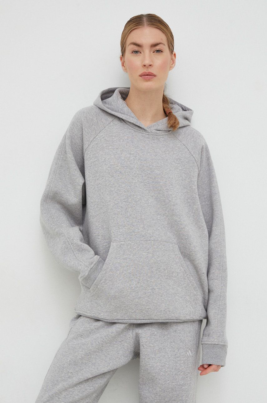 Mikina adidas Originals Fleece Boyfriend Hoodie Šedá | HN4207, 0