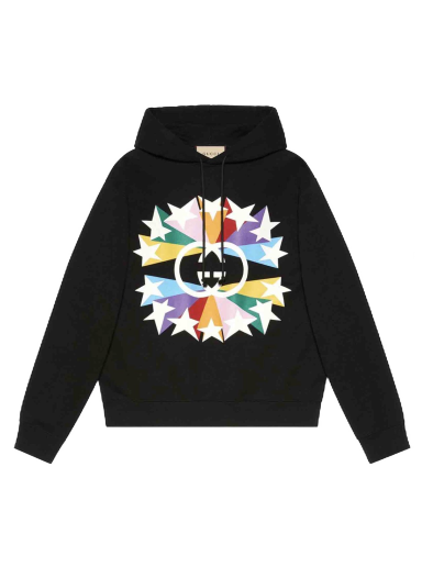 Mikina Gucci Interlocking G Graphic-Print Hoodie Čierna | 646953XJDNJ