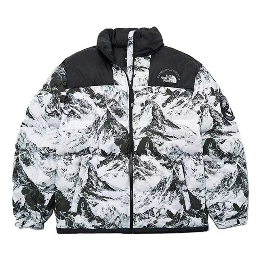 Prešívaná bunda The North Face Mountain Print Puffer Jacket Biela | NJ1DN57A, 0