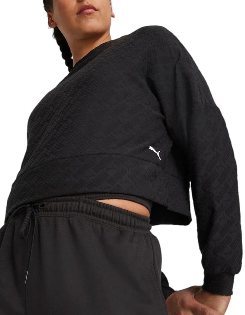 Sveter Puma Puma Fit Branded Fleece Crew Sweatshirt Čierna | 524124-01, 0