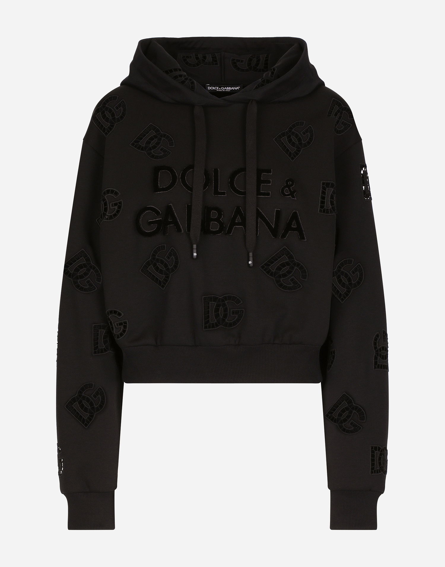 Mikina Dolce & Gabbana Jersey Hoodie With Cut-out And Dg Logo Čierna | F9P36ZGDB9TN0000, 0