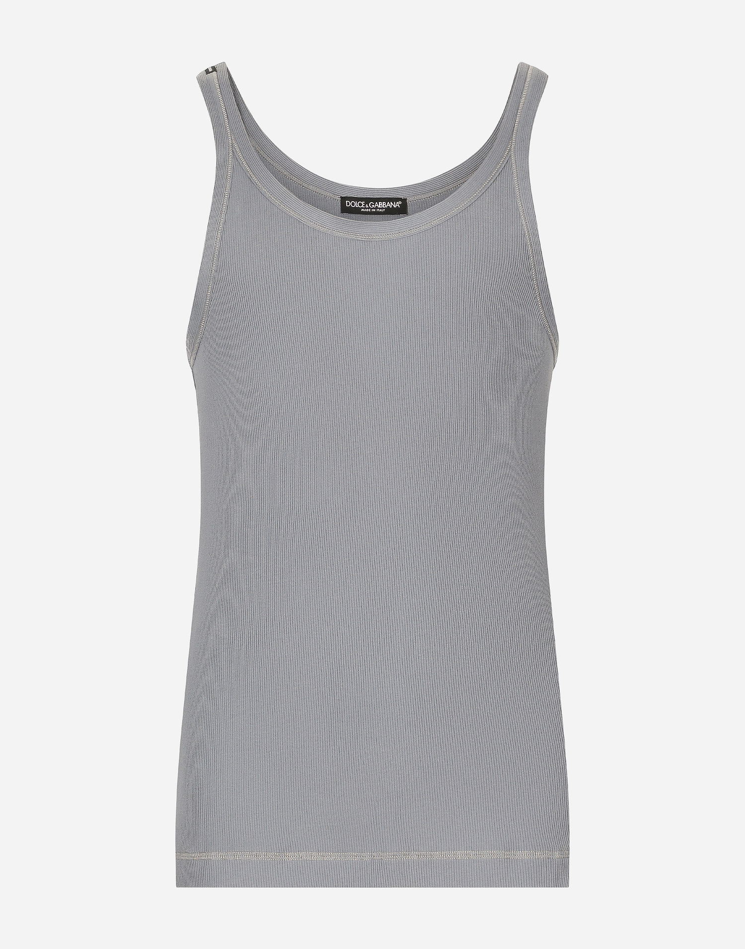 Tielko Dolce & Gabbana Fine-rib Cotton Singlet Šedá | G8PA8TFU7AVN0497, 0