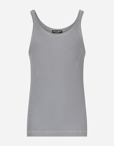 Tielko Dolce & Gabbana Fine-rib Cotton Singlet Šedá | G8PA8TFU7AVN0497, 0