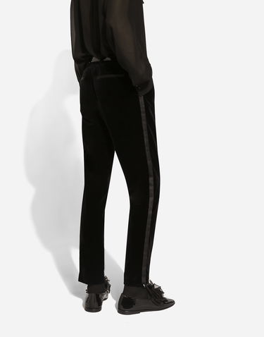 Nohavice Dolce & Gabbana Velvet Tuxedo Pants Čierna | GP0F3TFUVG7N0000, 3