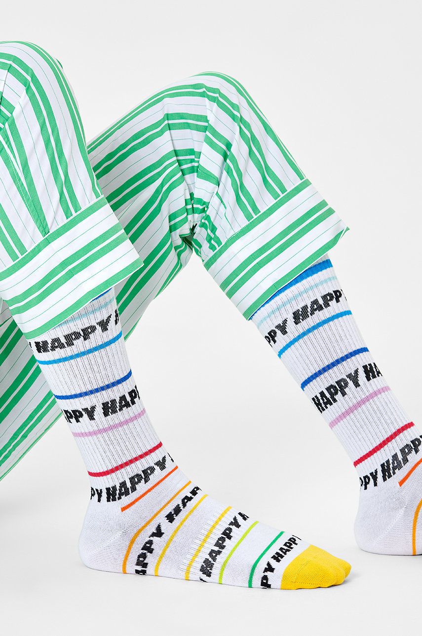 Happy Line Thin Crew Socks