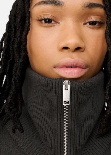 Sveter AXEL ARIGATO Verve Ribbed Collar Cropped Zip-Up Cardigan Čierna | A3703002, 7