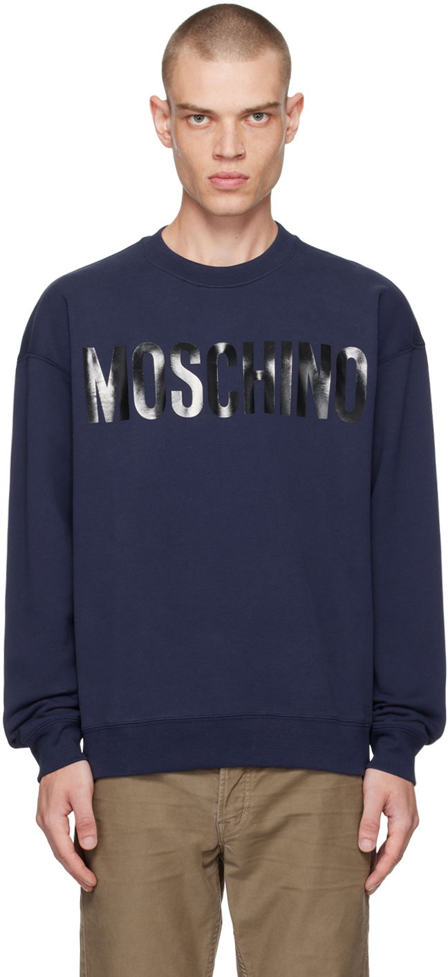 Tričko Moschino Navy Bonded Logo Sweatshirt Navy | 242ZZA170152281342, 0