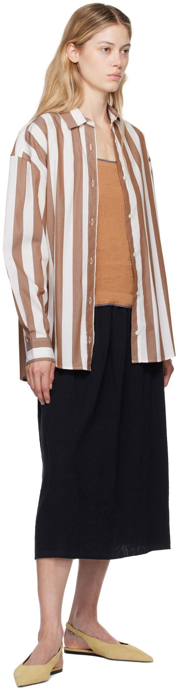 Košeľa Baserange Loose Striped Shirt Hnedá | SHLOL-PO-AU24, 3