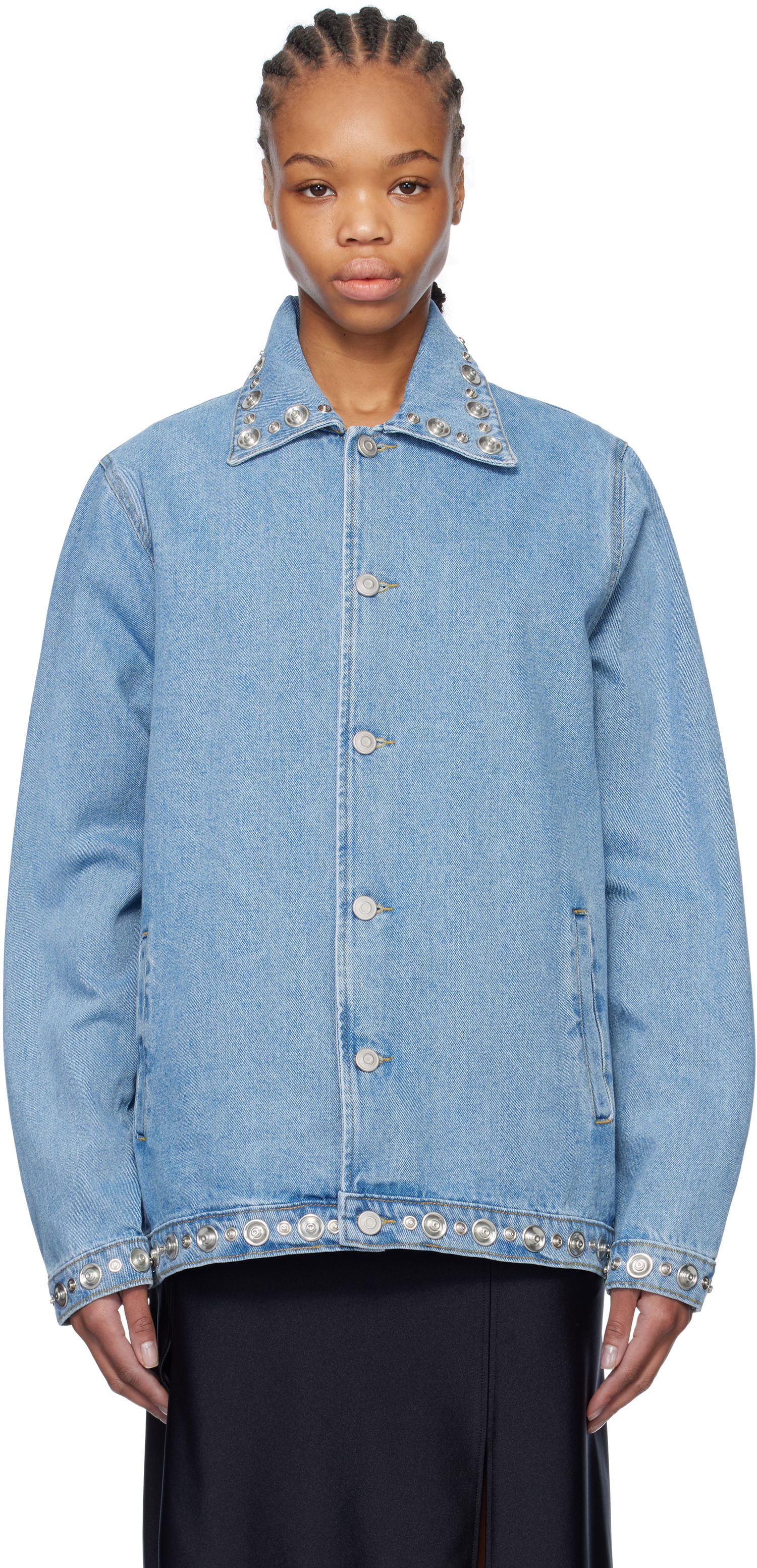 Bunda Coperni Coperni Studded Denim Jacket Modrá | COPBL27STF2008, 0