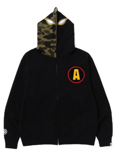 Mikina BAPE Shadow Relaxed Fit Full Zip Hoodie Čierna | 1J30-115-001