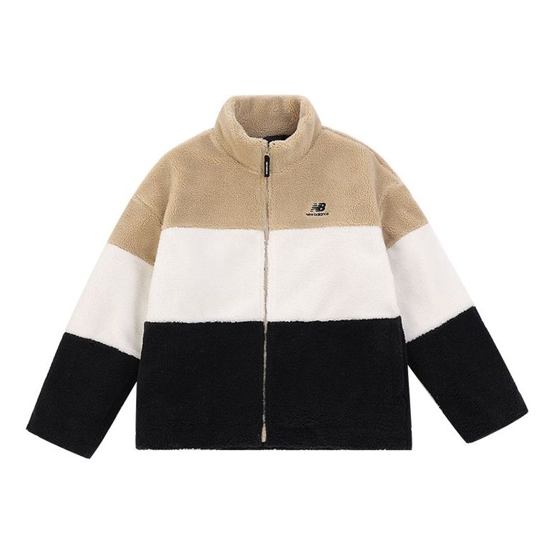 Mikina New Balance Plus Colorblock Patch Detail Teddy Jacket Hnedá | 6DC44823-BEI