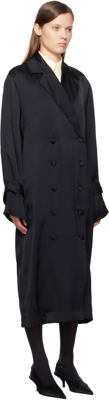 Kabáty TOTEME TOTEME Satin Trench Maxi Dress Čierna | 251-WRD0162-FB0020, 1
