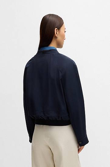 Bomber bunda BOSS Layered Oversized Jacket Navy | 50531883, 1