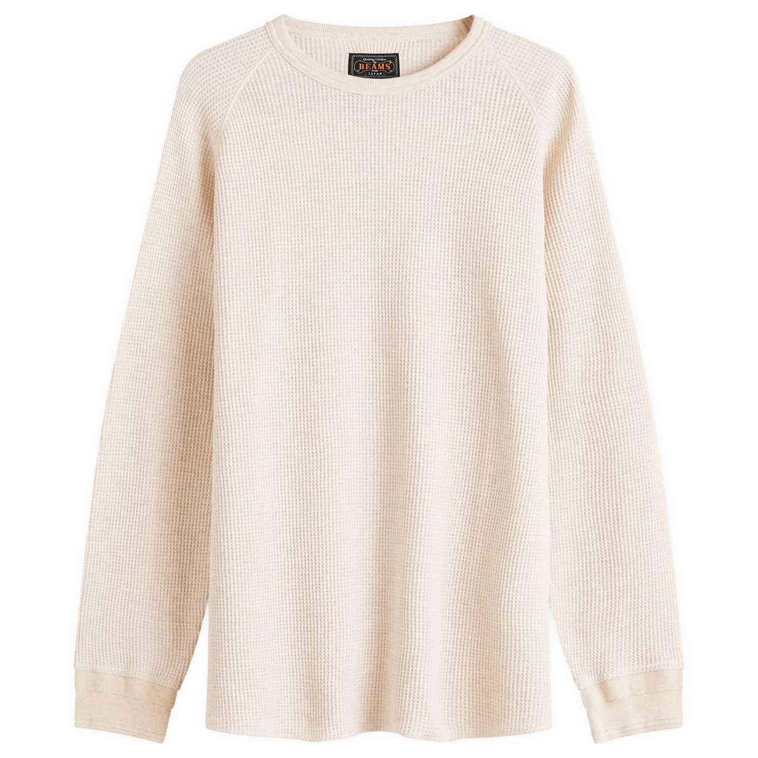 Sveter BEAMS Beams Plus Long Sleeve Thermal T-Shirt, Size Large Béžová | 3814-0057-156-09, 0