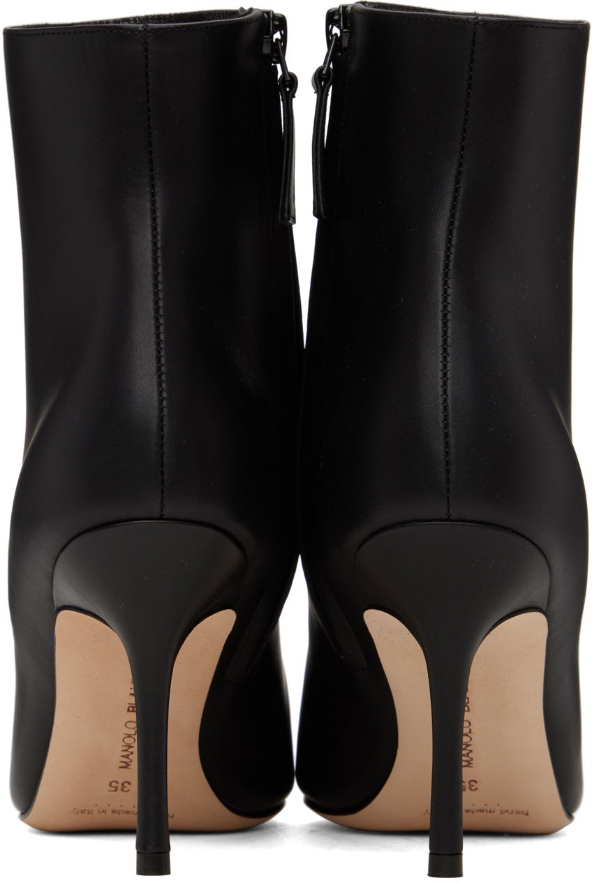 Starostlivosť o obuv Manolo Blahnik Manolo Blahnik Insopo Leather Ankle Boots Čierna | 319-1187, 1