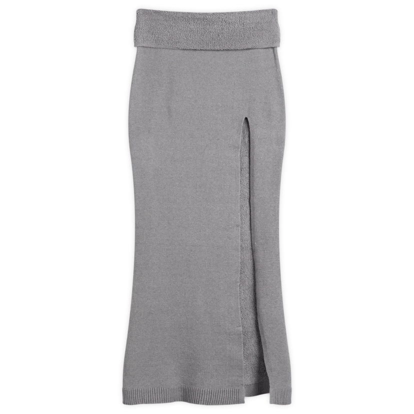 Sukňa SKIMS Textured Knit High Slit Long Skirt Šedá | SK-SKT-9921W-DHG