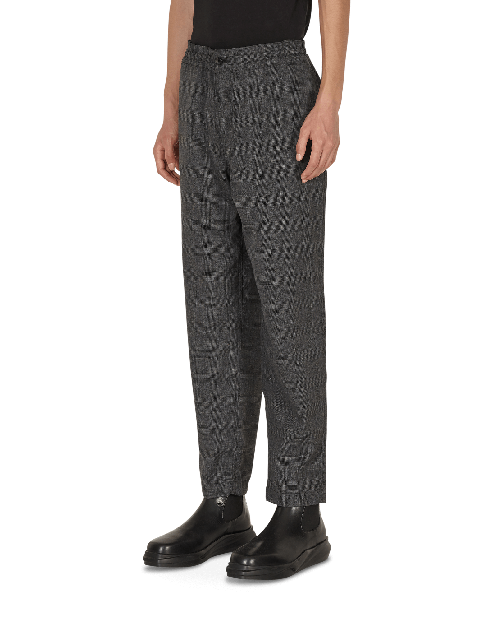 Gray Checked Casual Pants