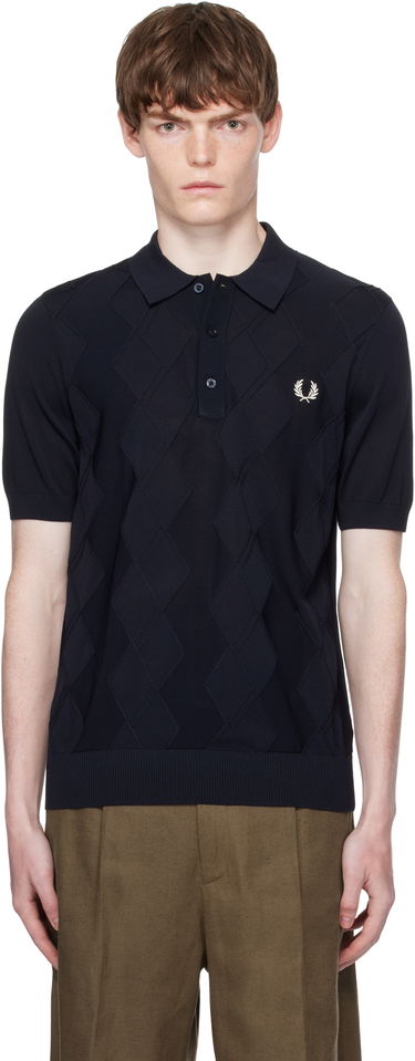 Polo tričko Fred Perry Fred Perry Cable Knit Polo Navy | K9748, 0