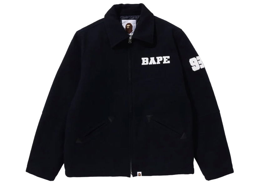Bunda BAPE BAPE Bape Melton Zip Jacket Navy Navy | 1J80-141-005