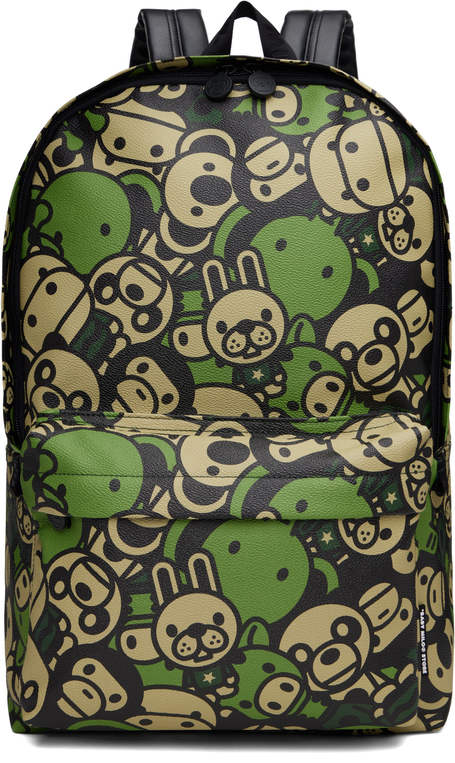 Batoh BAPE A Bathing Ape Faux Leather Large Backpack Zelené | 0MXBGW4272XXO, 0