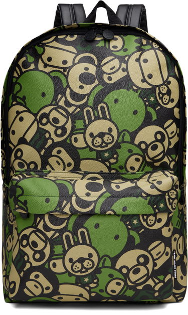 Batoh BAPE A Bathing Ape Faux Leather Large Backpack Zelené | 0MXBGW4272XXO, 0