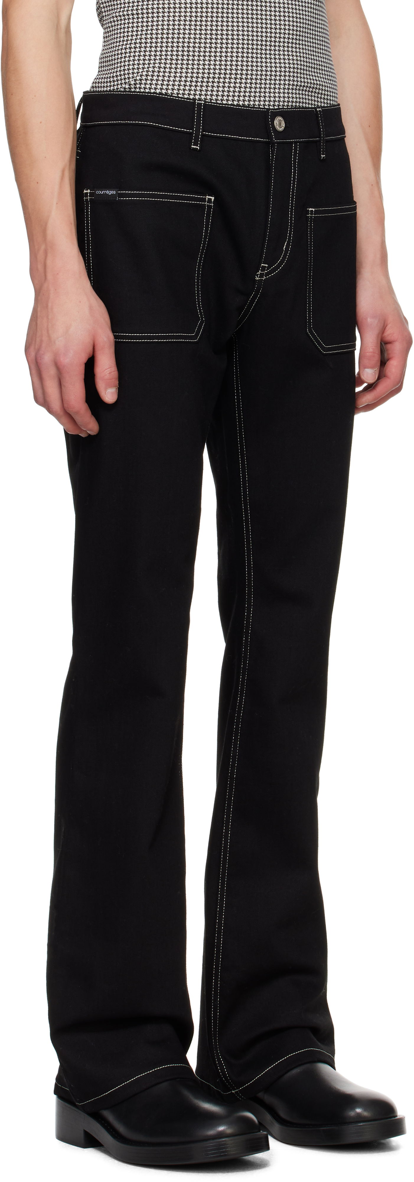 Courrèges Topstitched Bootcut Jeans