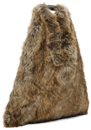 Tote bag Maison Margiela MM6 Maison Margiela Satin and Faux-Fur Tote Hnedá | S54WD0039 P8486, 1