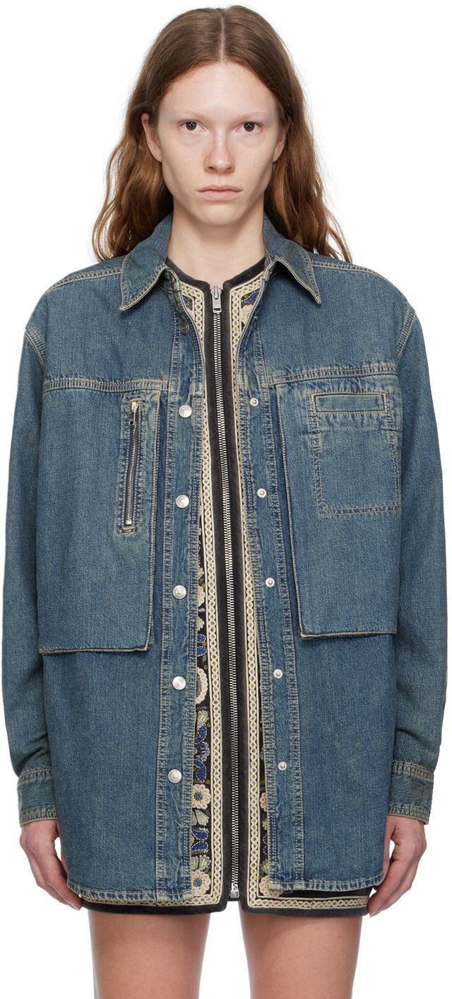 Bunda ISABEL MARANT Pearl Denim Jacket Navy | 23AVE0152FB-A3H64I