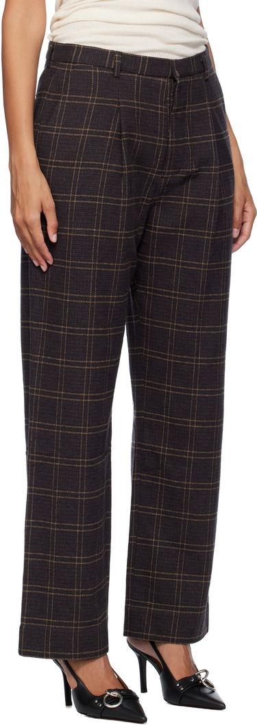 Nohavice R13 R13 Relaxed Plaid Trousers Hnedá | R13WR332-R440B, 1