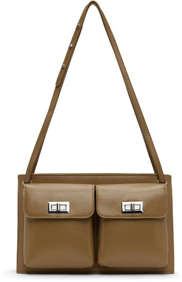 Taška cez rameno BY FAR BY FAR Billy Double Pocket Shoulder Bag Hnedá | MWBSB024LL002BR044PL, 0